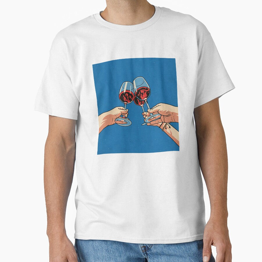 Wine Illustration I Cheers to summer! by YerazikM Unisex T-shirt, Sweatshirt, Hoodie, Long Sleeve Tee - T-Shirt, Sweatshirt, Hoodie
