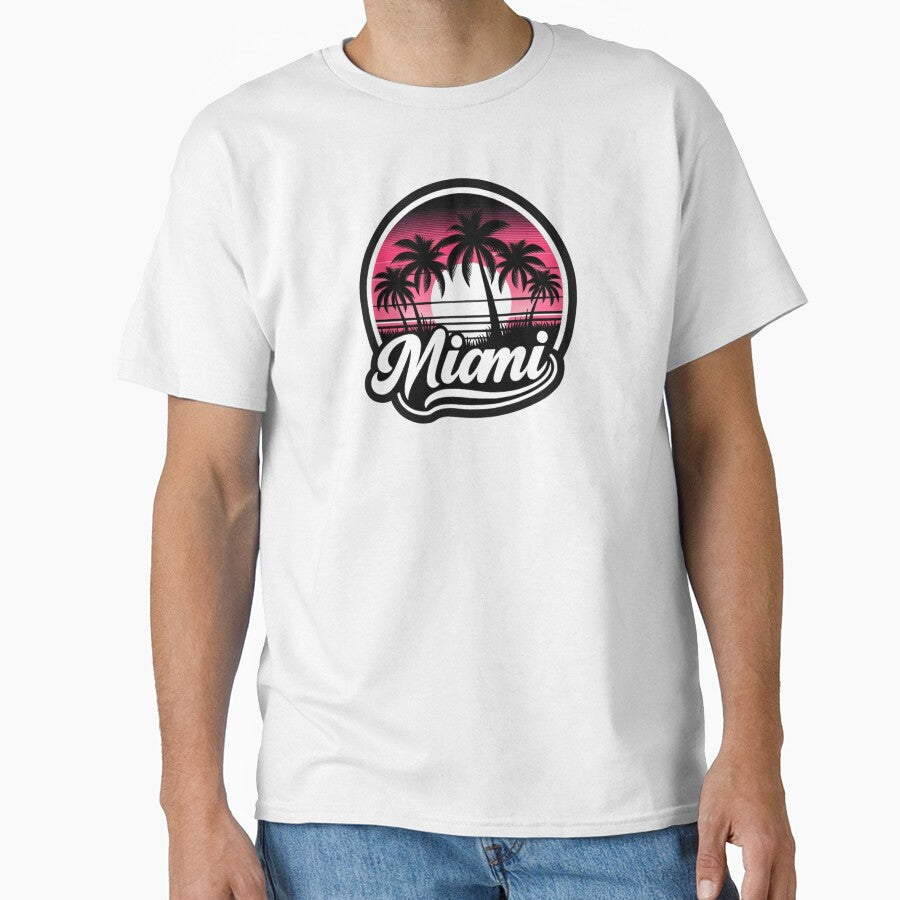 Miami Nightscape by pixelpulsenyc Unisex T-shirt, Sweatshirt, Hoodie, Long Sleeve Tee - T-Shirt, Sweatshirt, Hoodie