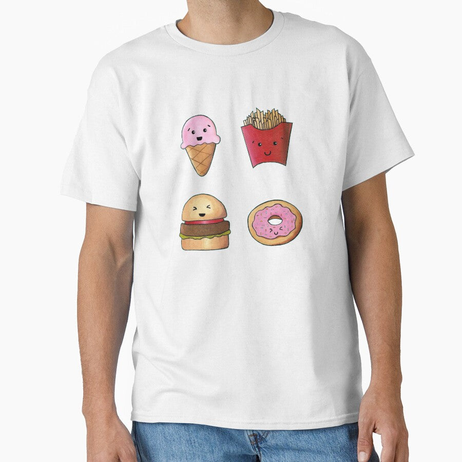 Kawaii Fast Food, Turquoise by christinaashman Unisex T-shirt, Sweatshirt, Hoodie, Long Sleeve Tee - T-Shirt, Sweatshirt, Hoodie