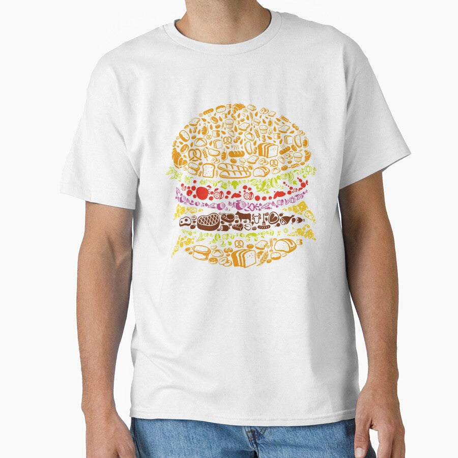 Relaxed Tee Shirt - Burger by DreamInk Studio Unisex T-shirt, Sweatshirt, Hoodie, Long Sleeve Tee - T-Shirt, Sweatshirt, Hoodie