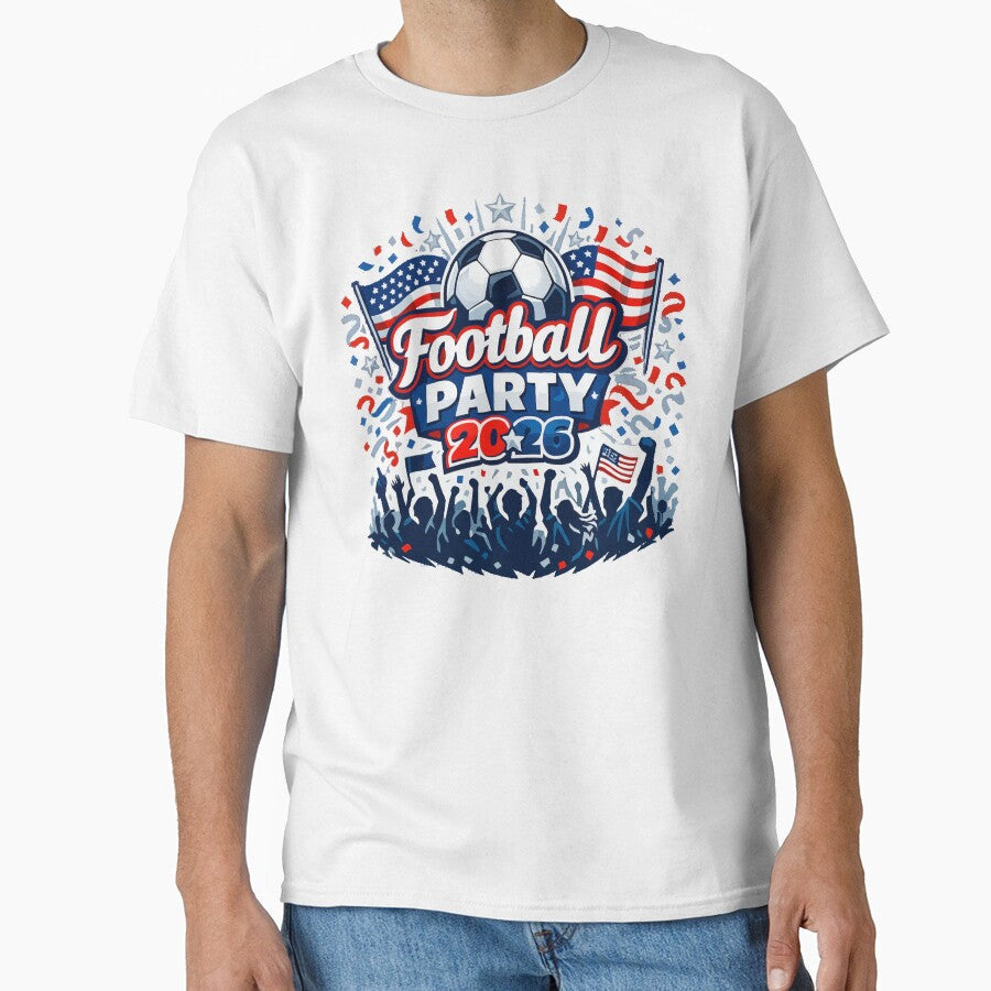 USA Football Party 2026 Watch Party by XYZ Studio Unisex T-shirt, Sweatshirt, Hoodie, Long Sleeve Tee - T-Shirt, Sweatshirt, Hoodie