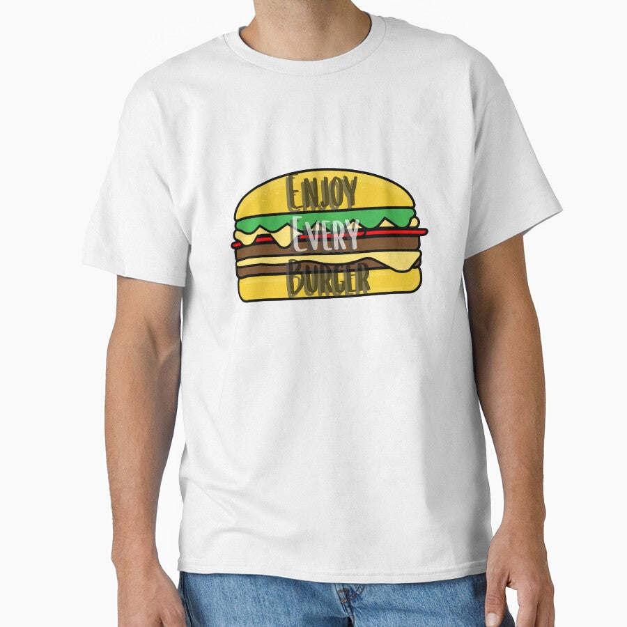 Enjoy Your Burger Sticker Design 2 by PositiveStudio Unisex T-shirt, Sweatshirt, Hoodie, Long Sleeve Tee - T-Shirt, Sweatshirt, Hoodie