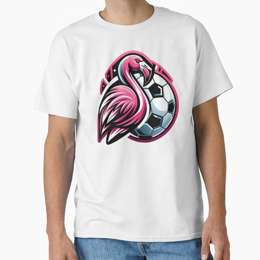 Flamingo & Soccer Fusion by pixelpulsenyc Unisex T-shirt, Sweatshirt, Hoodie, Long Sleeve Tee - T-Shirt, Sweatshirt, Hoodie