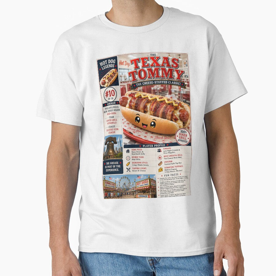 Hotdog Heros Texas Tommy by 1mooreroy Unisex T-shirt, Sweatshirt, Hoodie, Long Sleeve Tee - T-Shirt, Sweatshirt, Hoodie