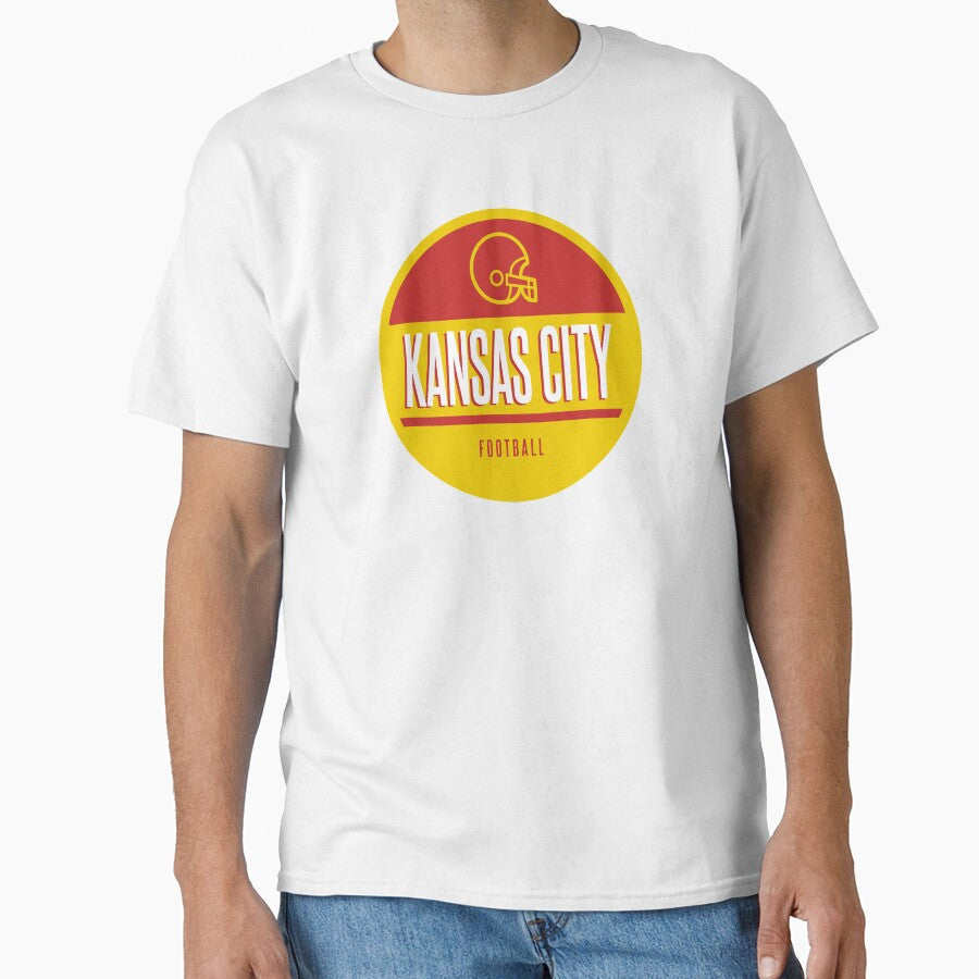 Kansas City retro football by BVHstudio Unisex T-shirt, Sweatshirt, Hoodie, Long Sleeve Tee - T-Shirt, Sweatshirt, Hoodie