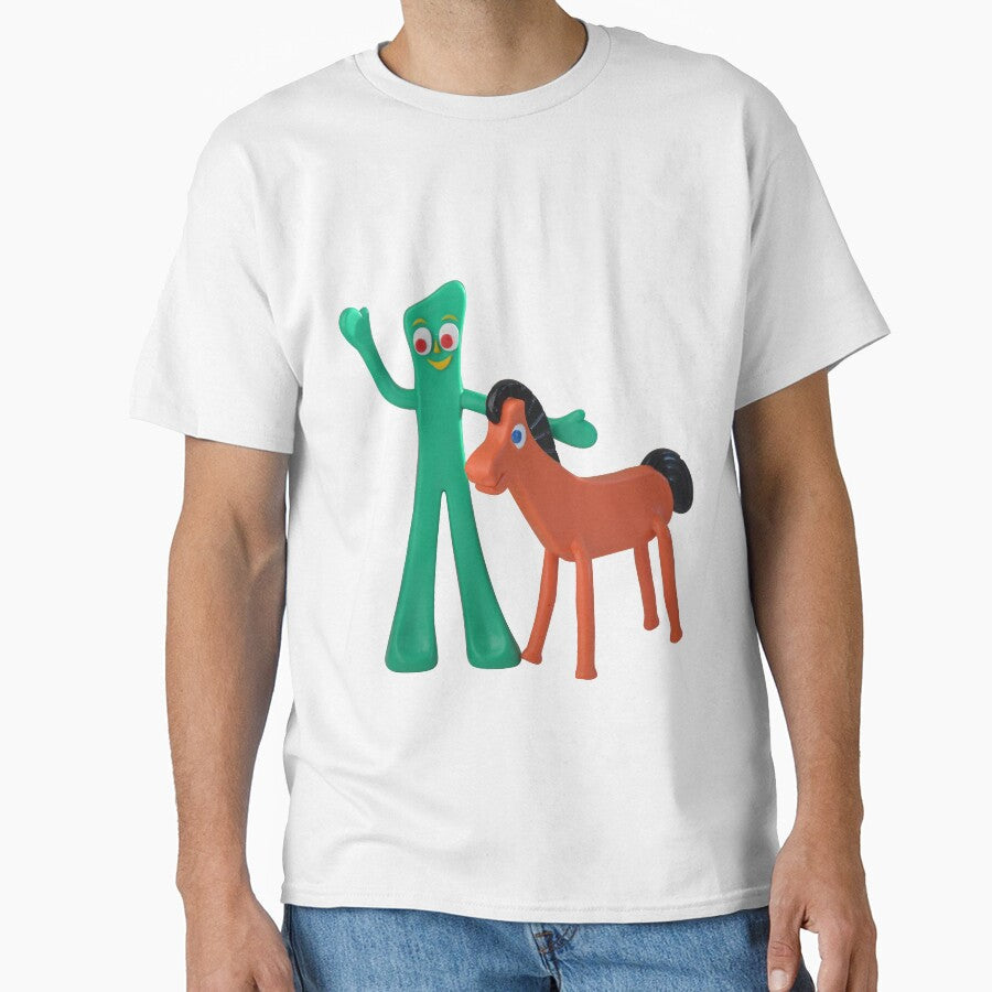 Gumby and Pokey cartoon art by RedManzanas Unisex T-shirt, Sweatshirt, Hoodie, Long Sleeve Tee - T-Shirt, Sweatshirt, Hoodie