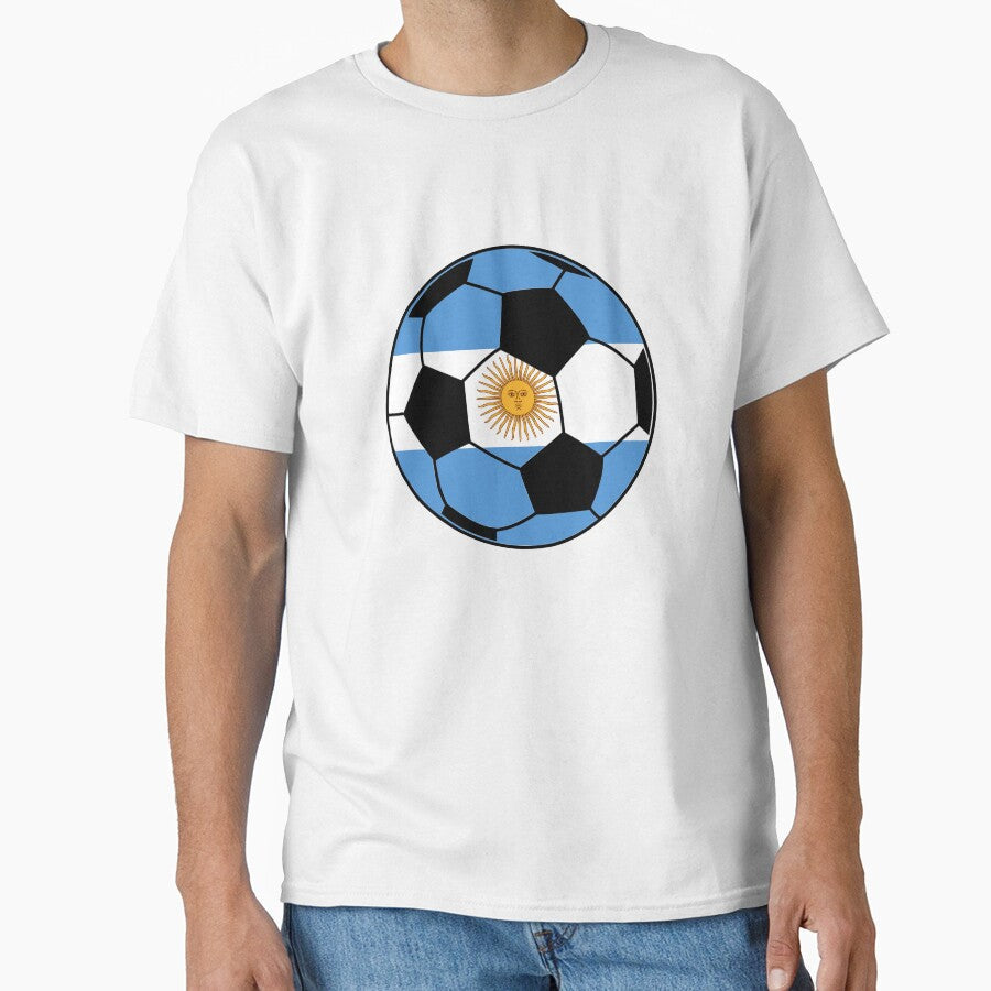Argentina Flag Soccer Ball by FinalScoreClub Unisex T-shirt, Sweatshirt, Hoodie, Long Sleeve Tee - T-Shirt, Sweatshirt, Hoodie