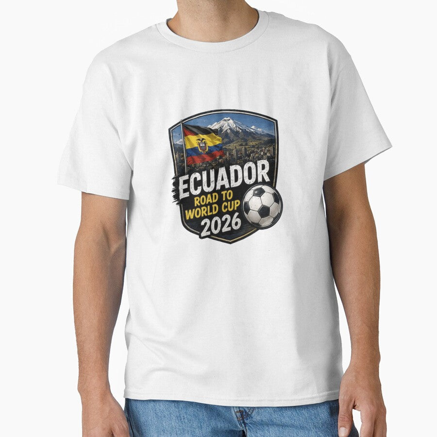 Ecuador World Cup 2026 Soccer Supporter Shield Design by Pixanova Unisex T-shirt, Sweatshirt, Hoodie, Long Sleeve Tee - T-Shirt, Sweatshirt, Hoodie