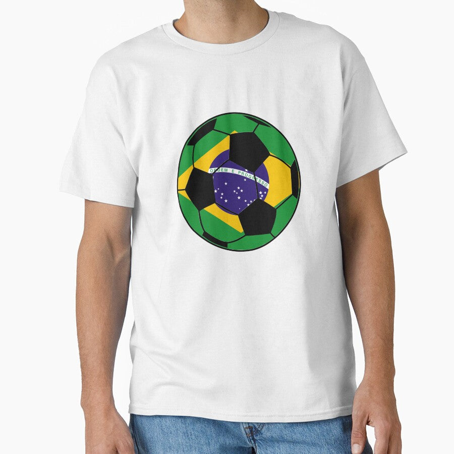 Brazil Flag Soccer Ball by FinalScoreClub Unisex T-shirt, Sweatshirt, Hoodie, Long Sleeve Tee - T-Shirt, Sweatshirt, Hoodie
