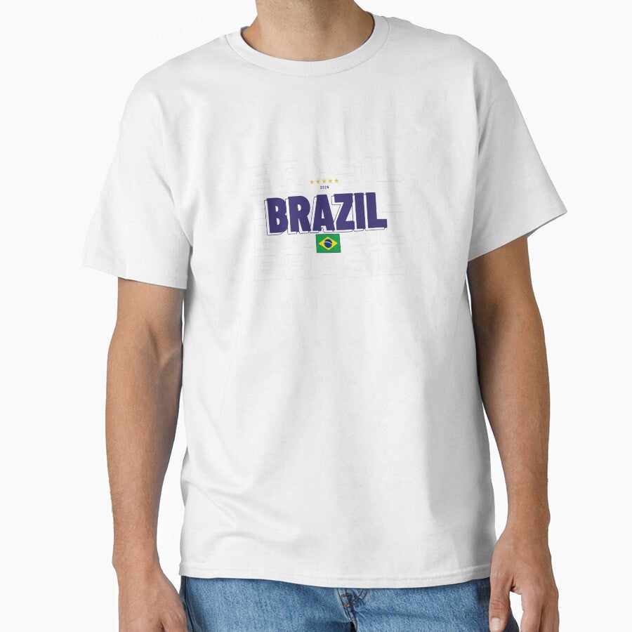 Brazil Football T-Shirt by True Motion Apparel Unisex T-shirt, Sweatshirt, Hoodie, Long Sleeve Tee - T-Shirt, Sweatshirt, Hoodie