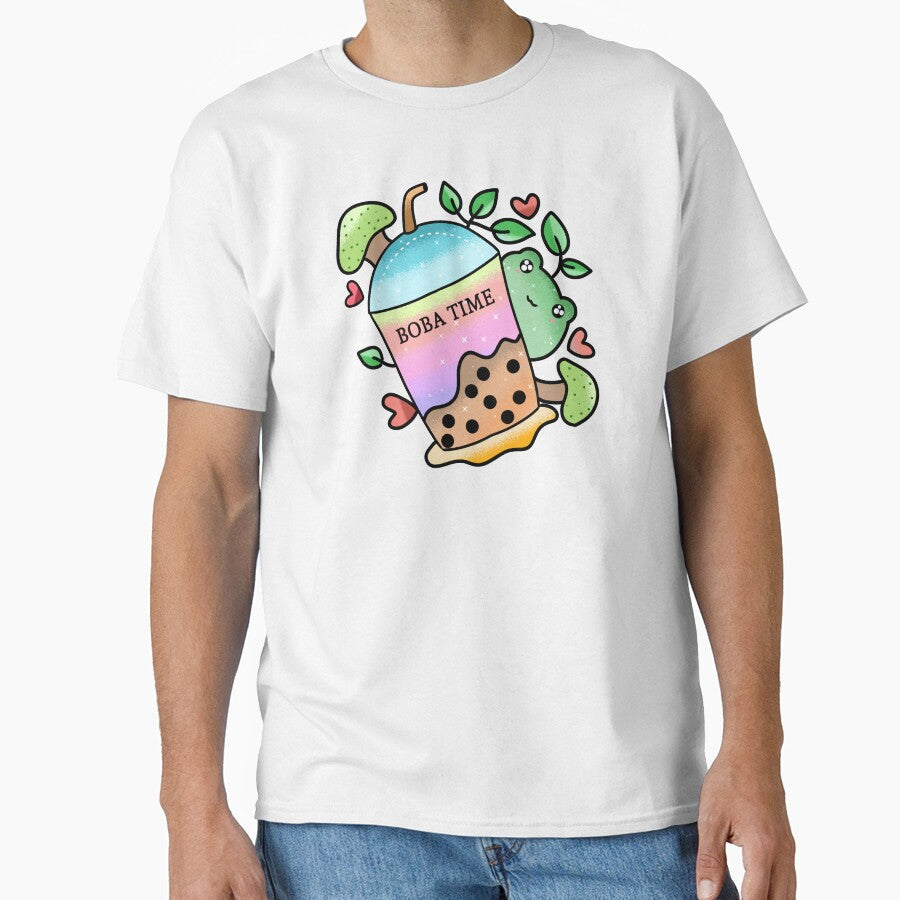 Kawaii Cute frog drinking boba tea by Quacktails Unisex T-shirt, Sweatshirt, Hoodie, Long Sleeve Tee - T-Shirt, Sweatshirt, Hoodie