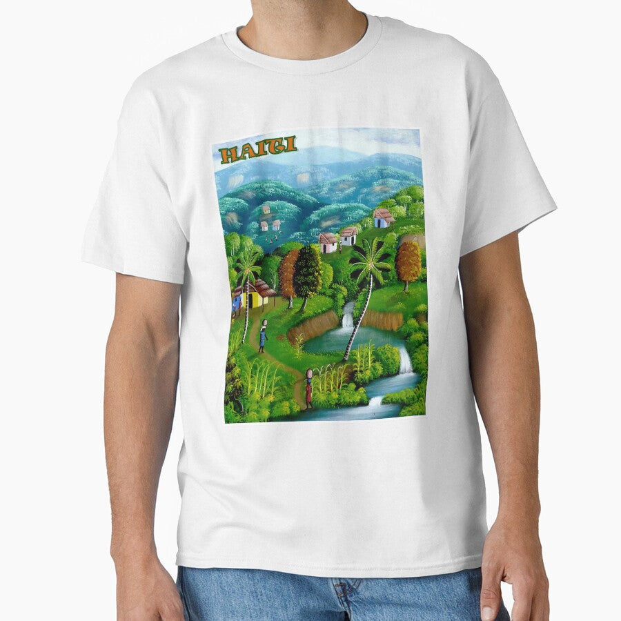 HAITI : Vintage Village Travel and Tourism Advertising Poster by posterbobs Unisex T-shirt, Sweatshirt, Hoodie, Long Sleeve Tee - T-Shirt, Sweatshirt, Hoodie