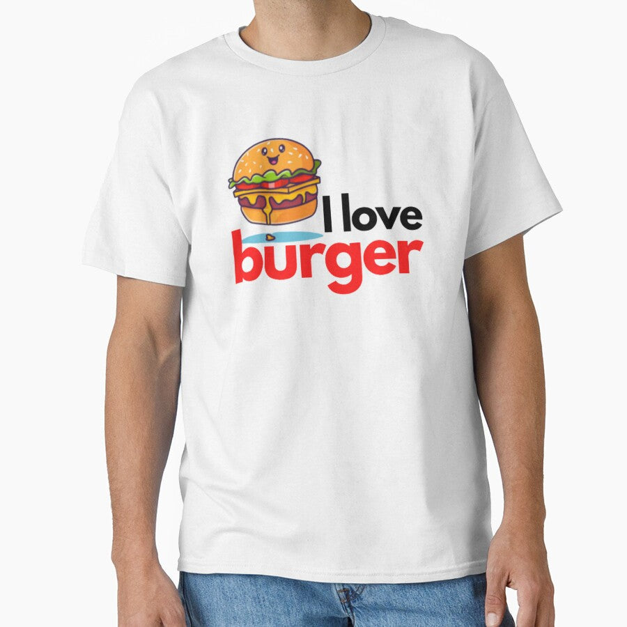 I LOVE BURGER - Hamburger - I love the hamburger by MoshisooPrint Unisex T-shirt, Sweatshirt, Hoodie, Long Sleeve Tee - T-Shirt, Sweatshirt, Hoodie