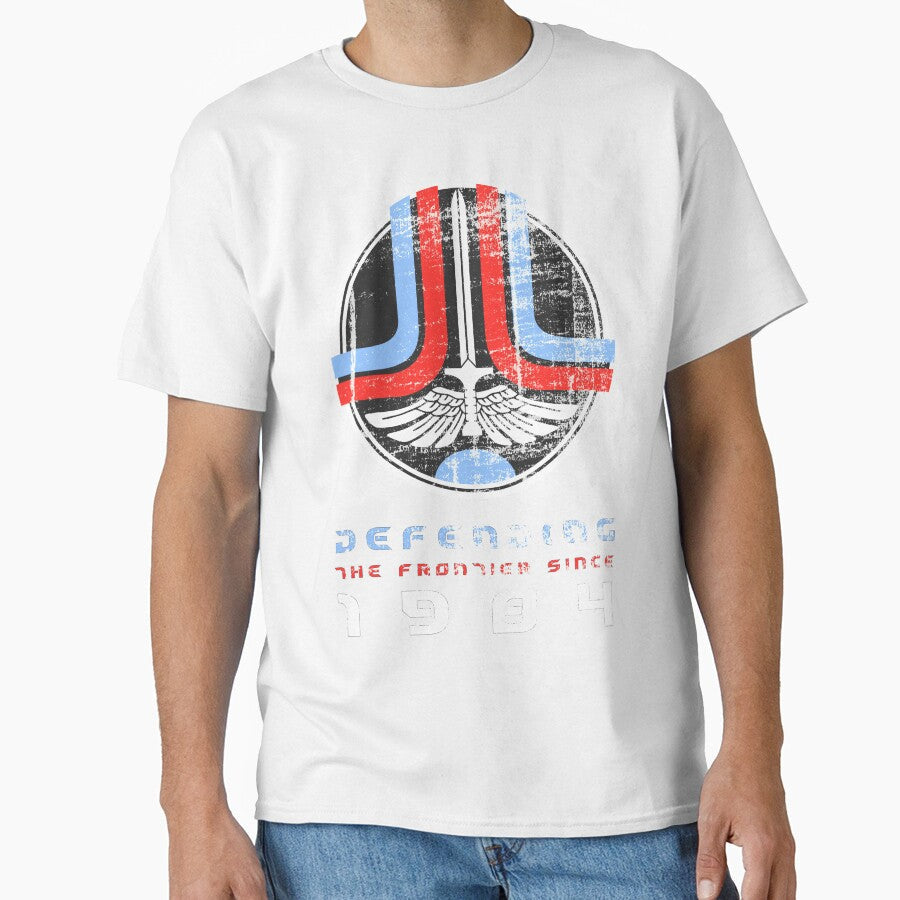 Defending the Frontier (the original worn look) by Retro 4 U Unisex T-shirt, Sweatshirt, Hoodie, Long Sleeve Tee - T-Shirt, Sweatshirt, Hoodie