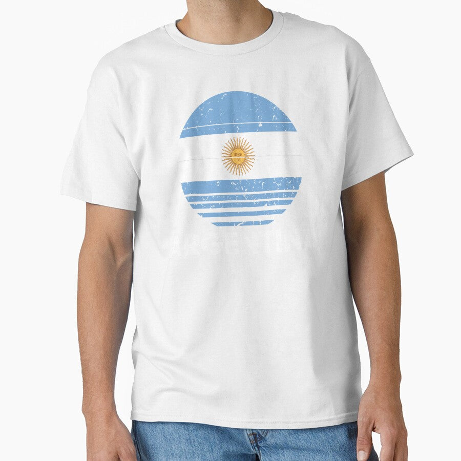 Argentina Vintage Sunset Argentinian Flag Pride by CHday Unisex T-shirt, Sweatshirt, Hoodie, Long Sleeve Tee - T-Shirt, Sweatshirt, Hoodie