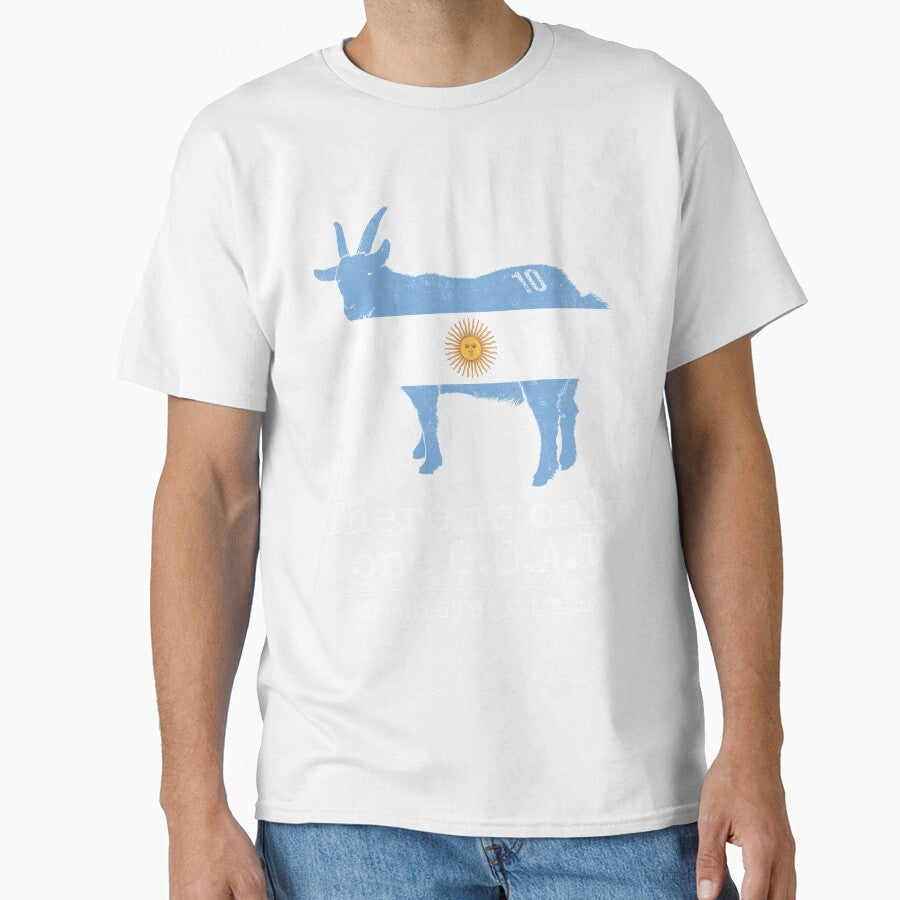 There is only one GOAT Greatest Of All Time Argentina Flag Vinatge by CHday Unisex T-shirt, Sweatshirt, Hoodie, Long Sleeve Tee - T-Shirt, Sweatshirt, Hoodie