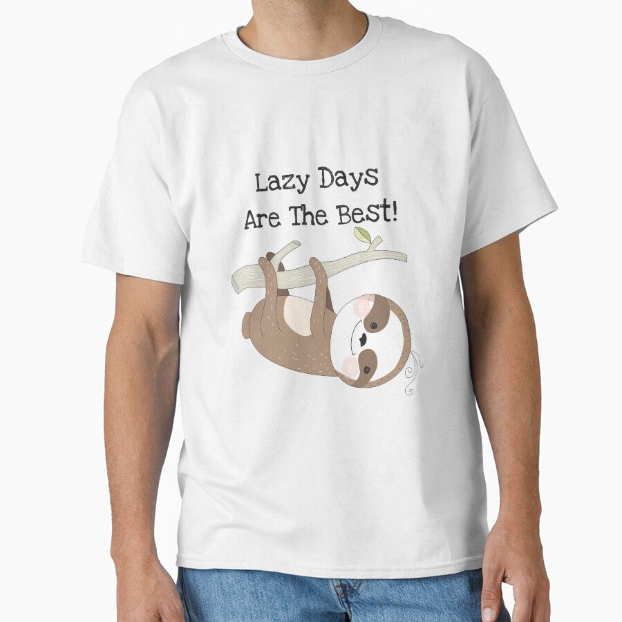 Cartoon Animals Sloth Lazy Days are Best by peacockcards Unisex T-shirt, Sweatshirt, Hoodie, Long Sleeve Tee - T-Shirt, Sweatshirt, Hoodie