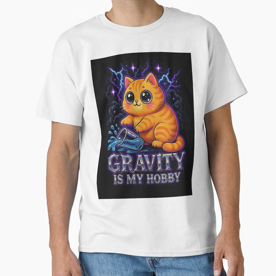 Kawaii Chaos Cat  Gravity Is My Hobby by catastrocat Unisex T-shirt, Sweatshirt, Hoodie, Long Sleeve Tee - T-Shirt, Sweatshirt, Hoodie