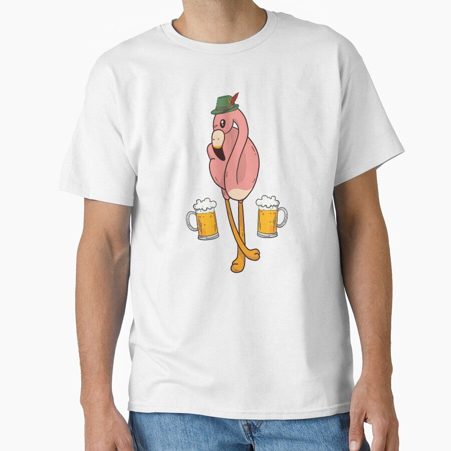 Oktoberfest Volksfest Beer Drinking Flamingo Gift by haselshirt Unisex T-shirt, Sweatshirt, Hoodie, Long Sleeve Tee - T-Shirt, Sweatshirt, Hoodie