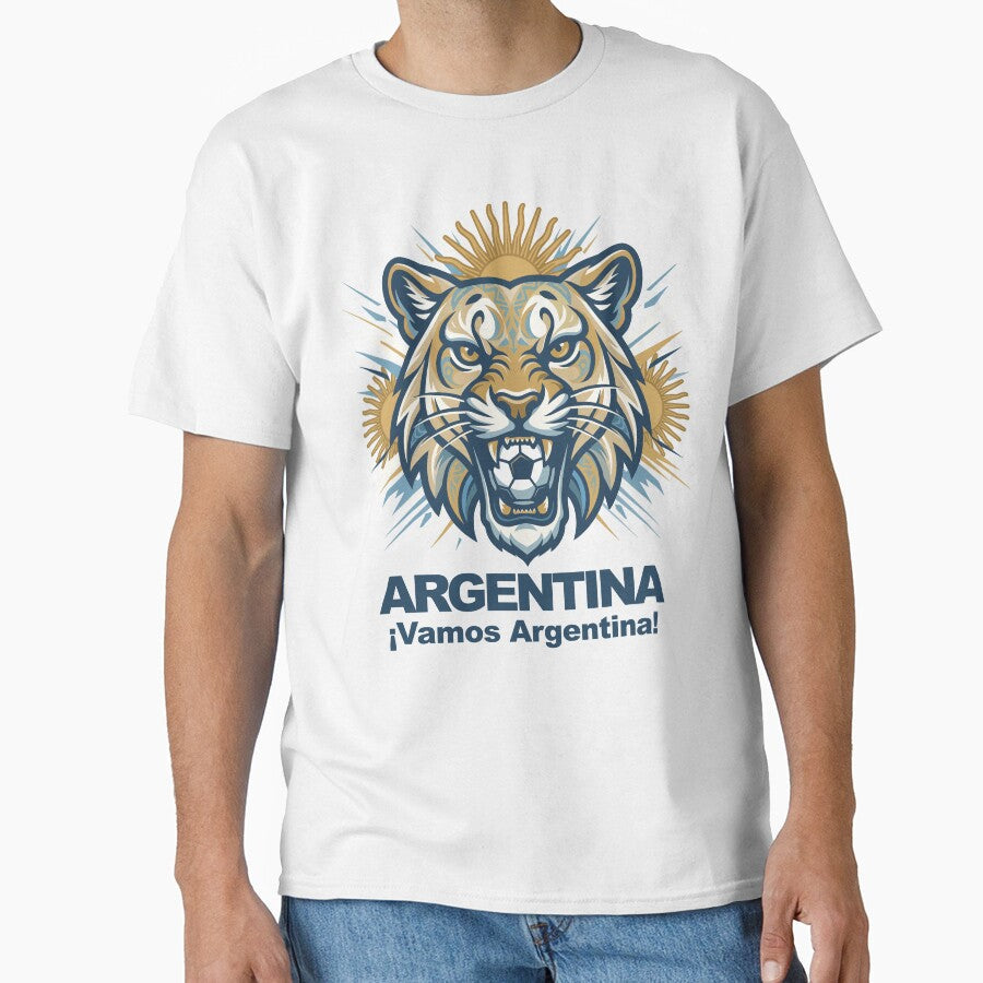 World Cup Argentina Football Tiger by MarcV88 Unisex T-shirt, Sweatshirt, Hoodie, Long Sleeve Tee - T-Shirt, Sweatshirt, Hoodie