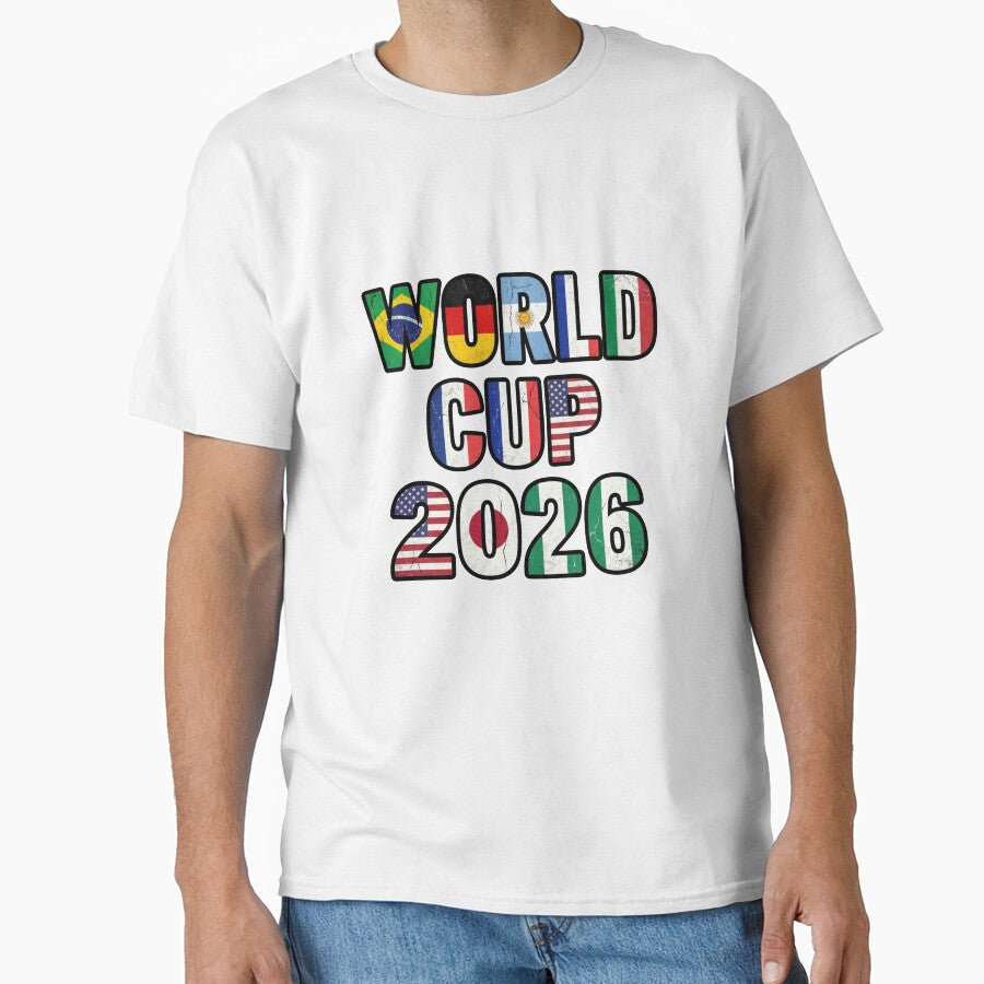 World Cup 2026 Flags Typography Design by Dudek Originals Unisex T-shirt, Sweatshirt, Hoodie, Long Sleeve Tee - T-Shirt, Sweatshirt, Hoodie