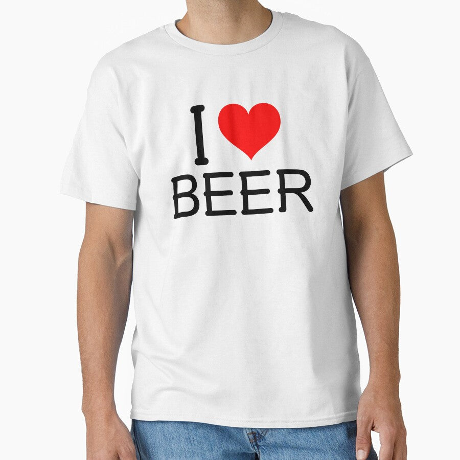 Text and heart stating love for beer by Boggy62 Unisex T-shirt, Sweatshirt, Hoodie, Long Sleeve Tee - T-Shirt, Sweatshirt, Hoodie