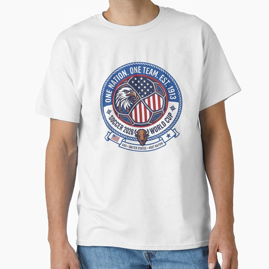 USA Soccer 2026 World Cup United States Team Emblem by Shopy-24.online Unisex T-shirt, Sweatshirt, Hoodie, Long Sleeve Tee - T-Shirt, Sweatshirt, Hoodie