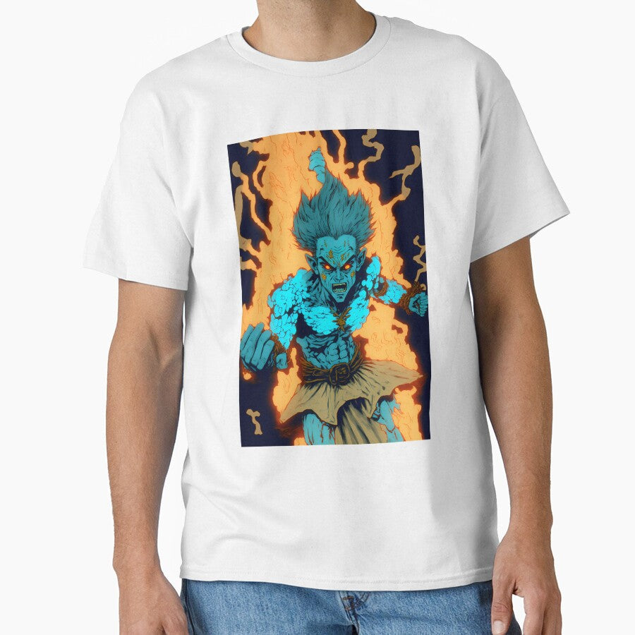 Anime Blue God Warrior Fighter by Bubblebuk Unisex T-shirt, Sweatshirt, Hoodie, Long Sleeve Tee - T-Shirt, Sweatshirt, Hoodie