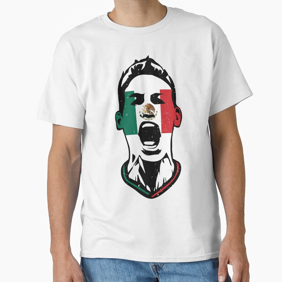 Mexico Team 2018 Fan Flag Face by screenworks Unisex T-shirt, Sweatshirt, Hoodie, Long Sleeve Tee - T-Shirt, Sweatshirt, Hoodie