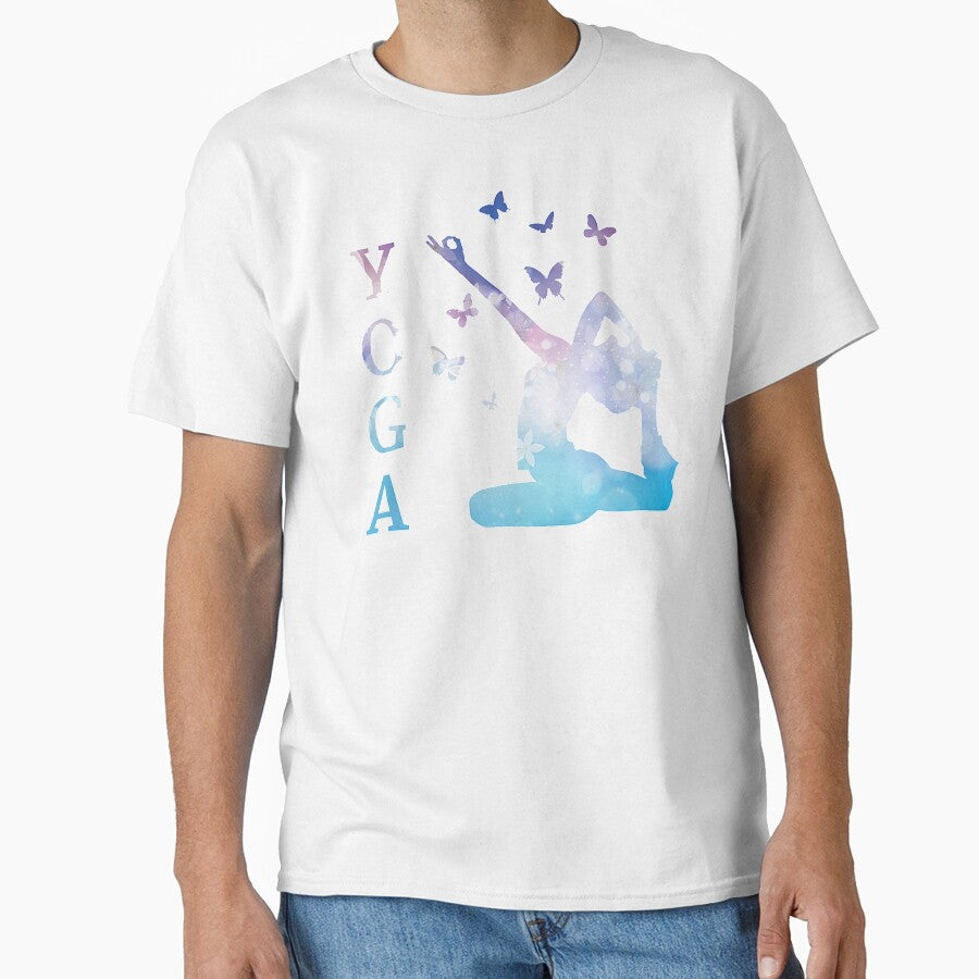 Beautiful Yoga Pose With Butterfly's by ClothingSimple Unisex T-shirt, Sweatshirt, Hoodie, Long Sleeve Tee - T-Shirt, Sweatshirt, Hoodie