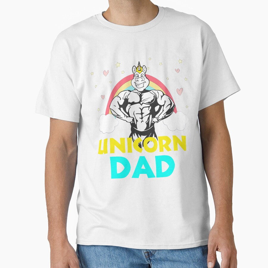 Unicorn Theme Colorful Dad Party Funny Novelty Gift Shirt by Bendthetrend Unisex T-shirt, Sweatshirt, Hoodie, Long Sleeve Tee - T-Shirt, Sweatshirt, Hoodie