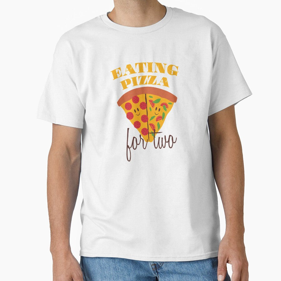 Eating Pizza for two - Funny Design by felixpauli Unisex T-shirt, Sweatshirt, Hoodie, Long Sleeve Tee - T-Shirt, Sweatshirt, Hoodie