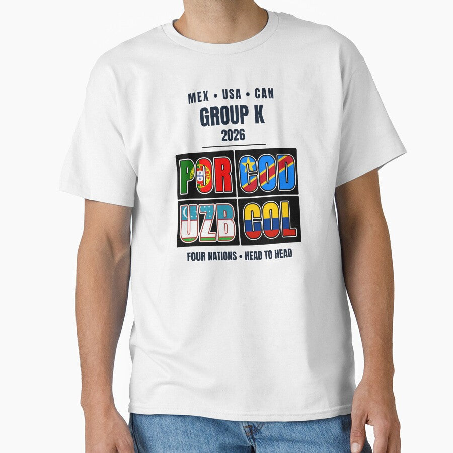 Group K 2026 Soccer Football Shirt Portugal DR Congo Uzbekistan Colombia World Tournament by The Hairy Melon - T-Shirt, Sweatshirt, Hoodie