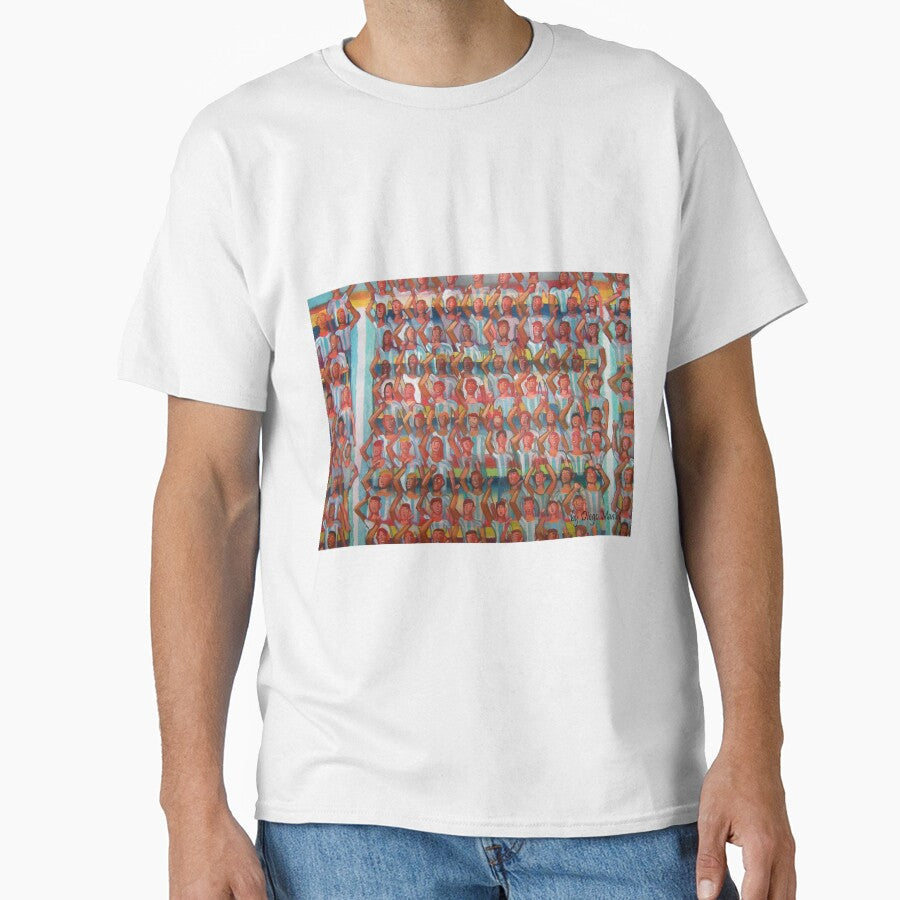 The football fans of Argentina by Diego Manuel Rodriguez Unisex T-shirt, Sweatshirt, Hoodie, Long Sleeve Tee - T-Shirt, Sweatshirt, Hoodie