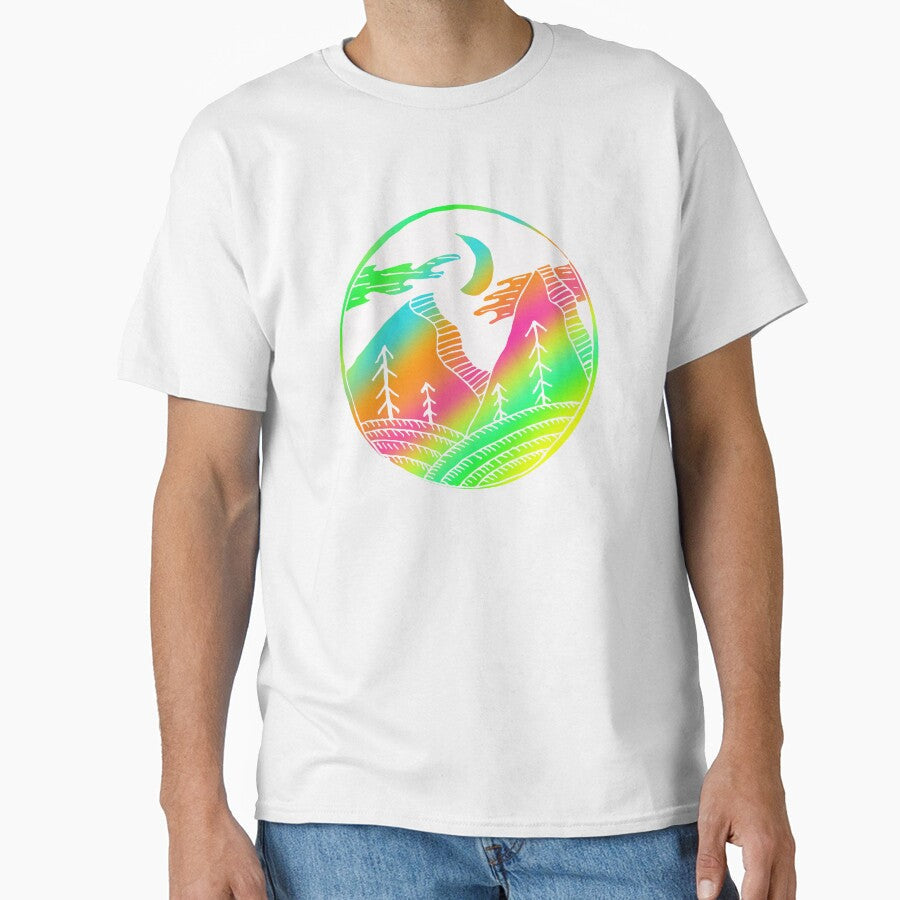 Colorful Mountain Art Design Gift Idea by werdanepo Unisex T-shirt, Sweatshirt, Hoodie, Long Sleeve Tee - T-Shirt, Sweatshirt, Hoodie