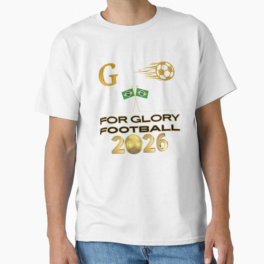 Brazil Football 2026 For Glory | Brazilian Soccer Fan Gift | Football Supporter Pride | Gold Sports Design by Art IN Pack - T-Shirt, Sweatshirt, Hoodie