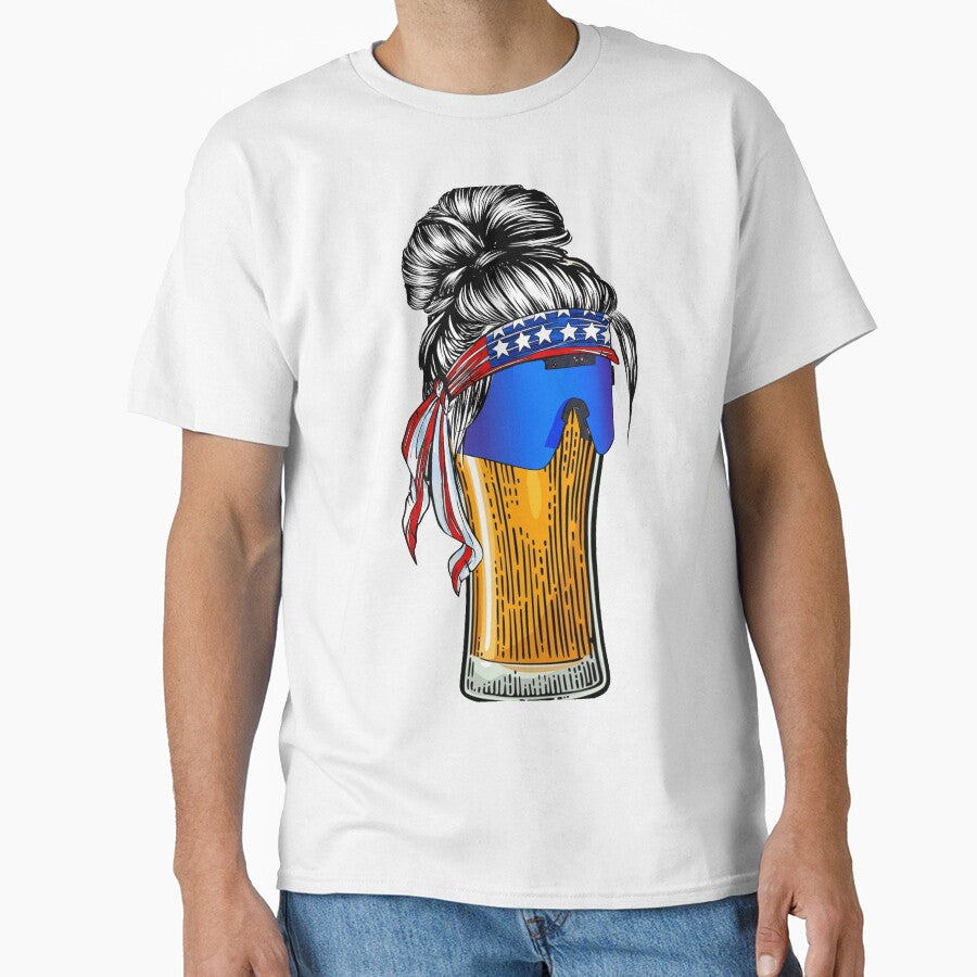 Bun Girl Beer Art  2VT by WaveOcean123 Unisex T-shirt, Sweatshirt, Hoodie, Long Sleeve Tee - T-Shirt, Sweatshirt, Hoodie
