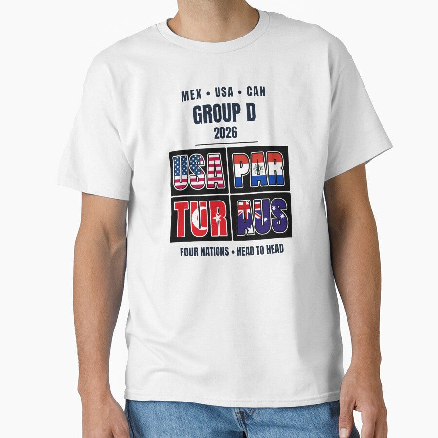 Group D 2026 Soccer Football Shirt USA, PARAGUAY, AUSTRALIA, TURKEY International Tournament by The Hairy Melon - T-Shirt, Sweatshirt, Hoodie