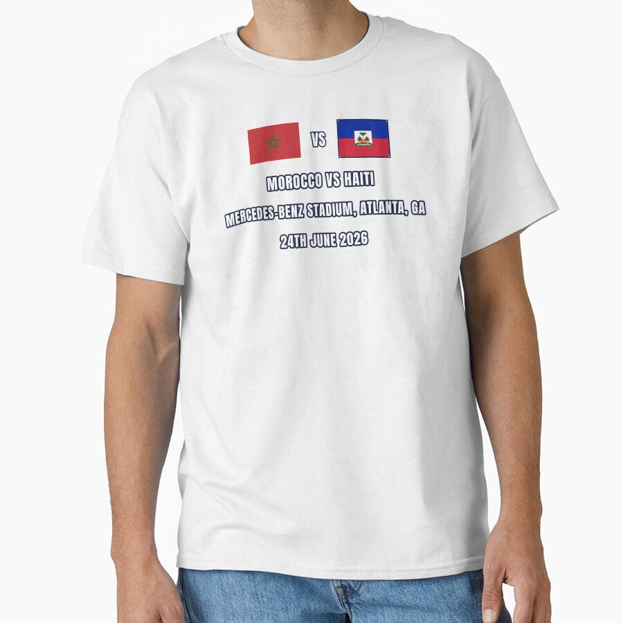 Morocco vs Haiti 24 June 2026  Football Match Design Atlanta by The Hairy Melon Unisex T-shirt, Sweatshirt, Hoodie, Long Sleeve Tee - T-Shirt, Sweatshirt, Hoodie
