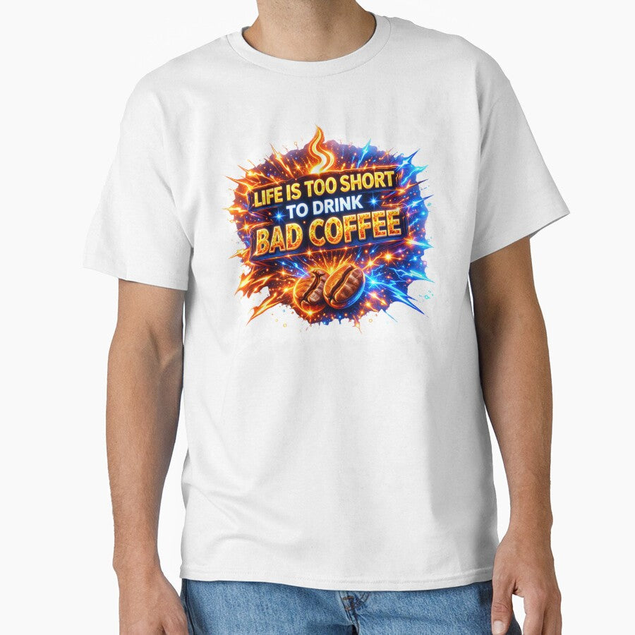 Life is Too Short to Drink Bad Coffee by Nika Art Studio Unisex T-shirt, Sweatshirt, Hoodie, Long Sleeve Tee - T-Shirt, Sweatshirt, Hoodie