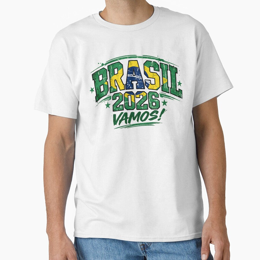 Brasil 2026 Vamos Soccer Shirt Brazil Football Fan Futebol Pride Patriotic Design by Martin's_Design - T-Shirt, Sweatshirt, Hoodie