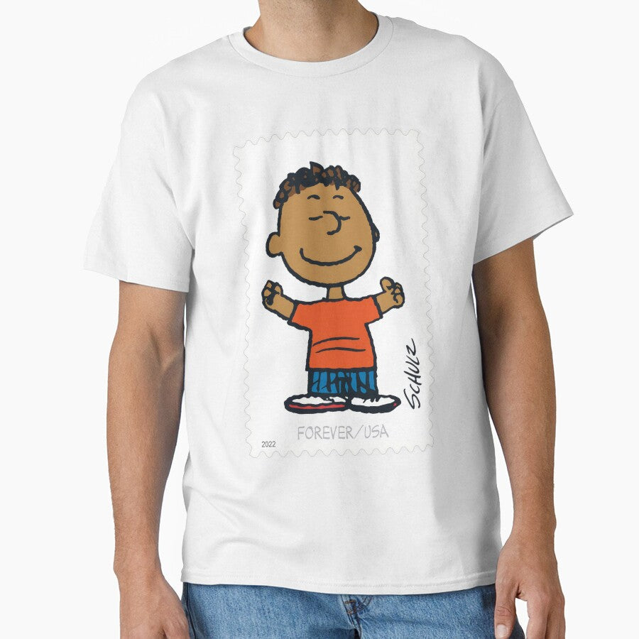 USA Postage stamp, Franklin Peanuts by Schulz Lightprint Studio Unisex T-shirt, Sweatshirt, Hoodie, Long Sleeve Tee - T-Shirt, Sweatshirt, Hoodie