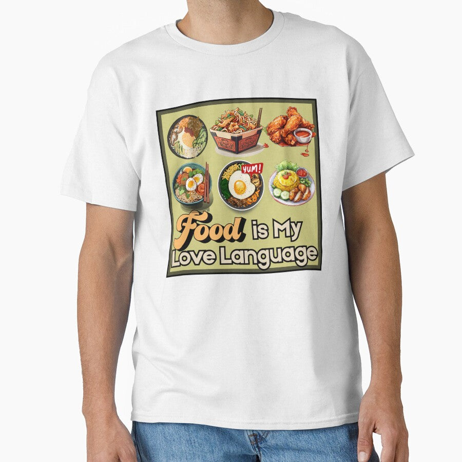Food Is My Love Language  Cute Asian Food Illustration by Wentoo Unisex T-shirt, Sweatshirt, Hoodie, Long Sleeve Tee - T-Shirt, Sweatshirt, Hoodie