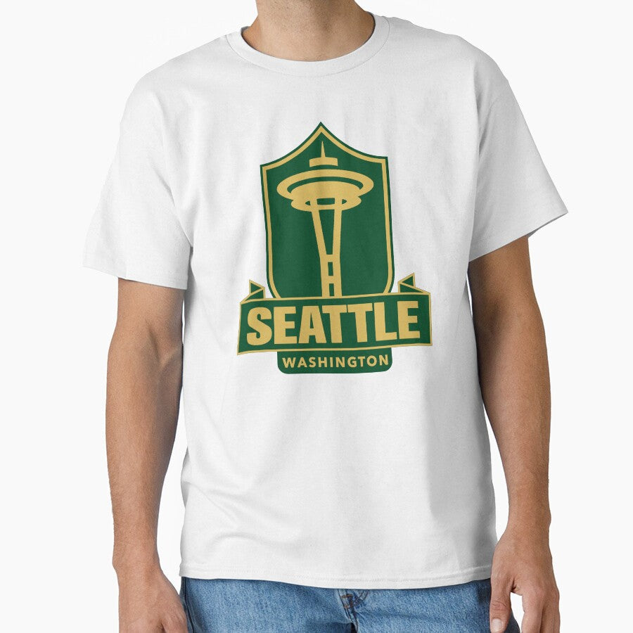 Seattle space needle gold by VRedBaller Unisex T-shirt, Sweatshirt, Hoodie, Long Sleeve Tee - T-Shirt, Sweatshirt, Hoodie
