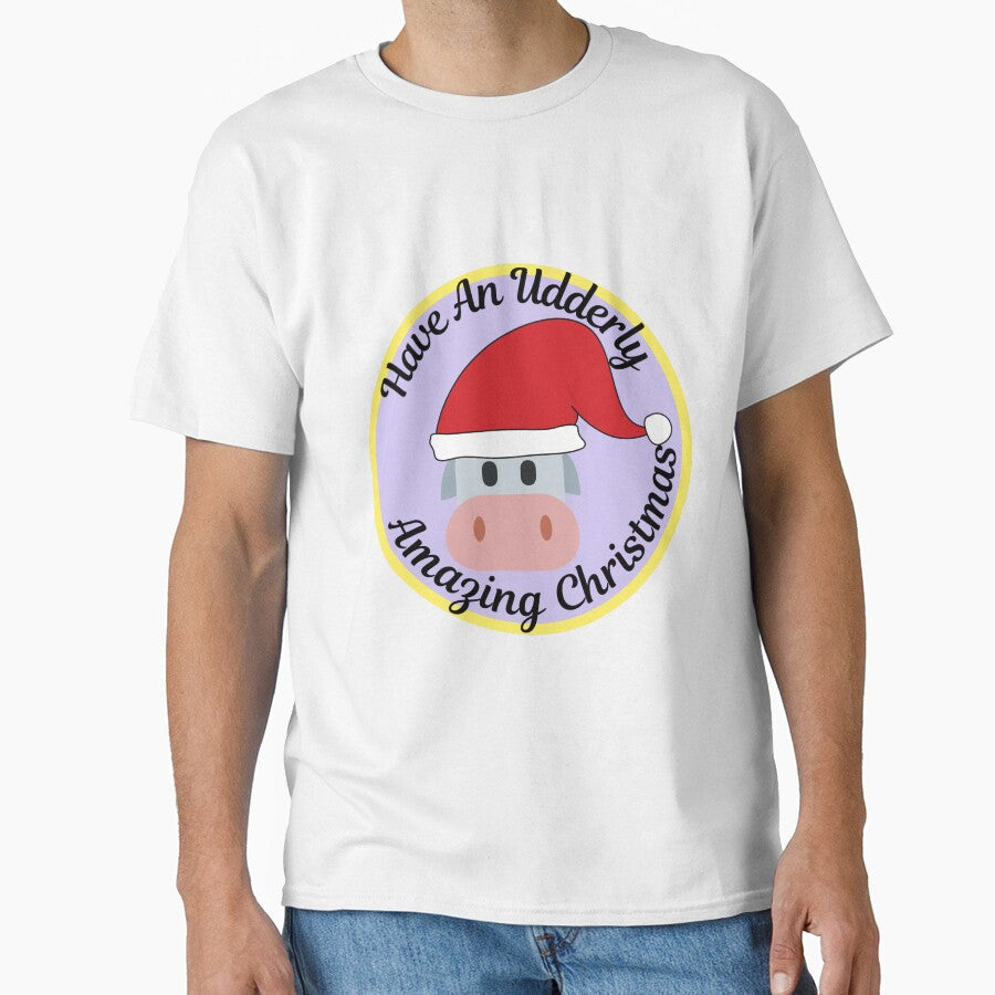 Cute and Funny Christmas Cow Pun by DylanJones1 Unisex T-shirt, Sweatshirt, Hoodie, Long Sleeve Tee - T-Shirt, Sweatshirt, Hoodie