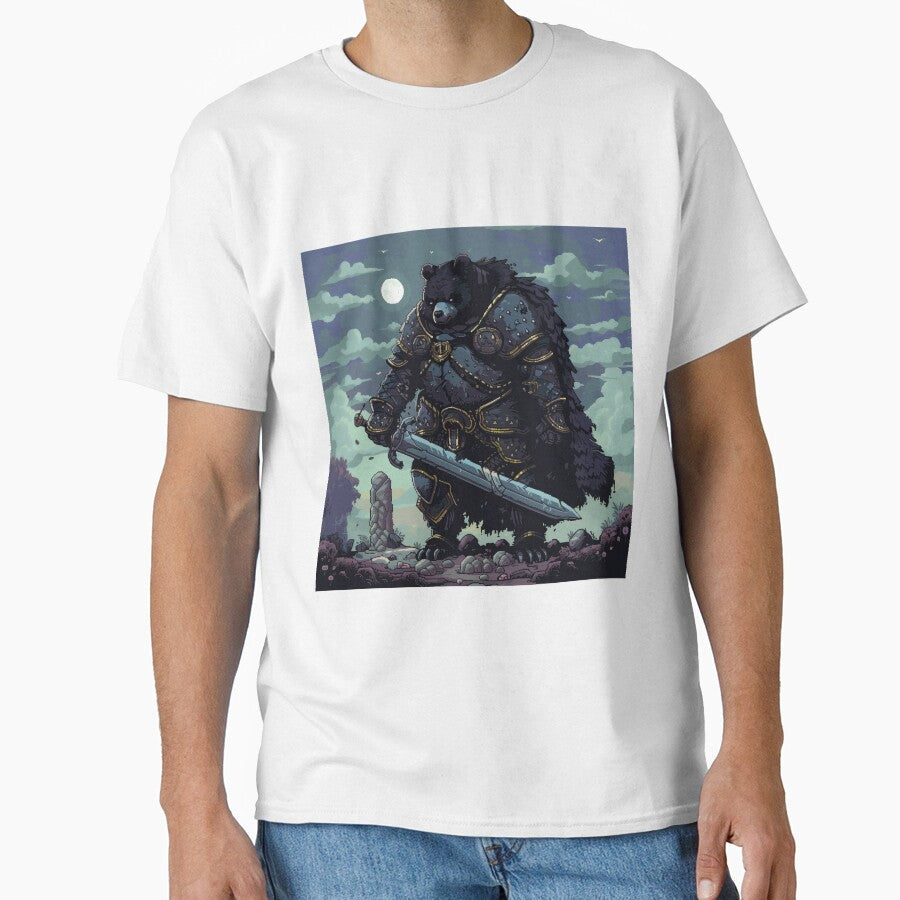 Black Bear Pixel Knight by Kaos-Bit Unisex T-shirt, Sweatshirt, Hoodie, Long Sleeve Tee - T-Shirt, Sweatshirt, Hoodie
