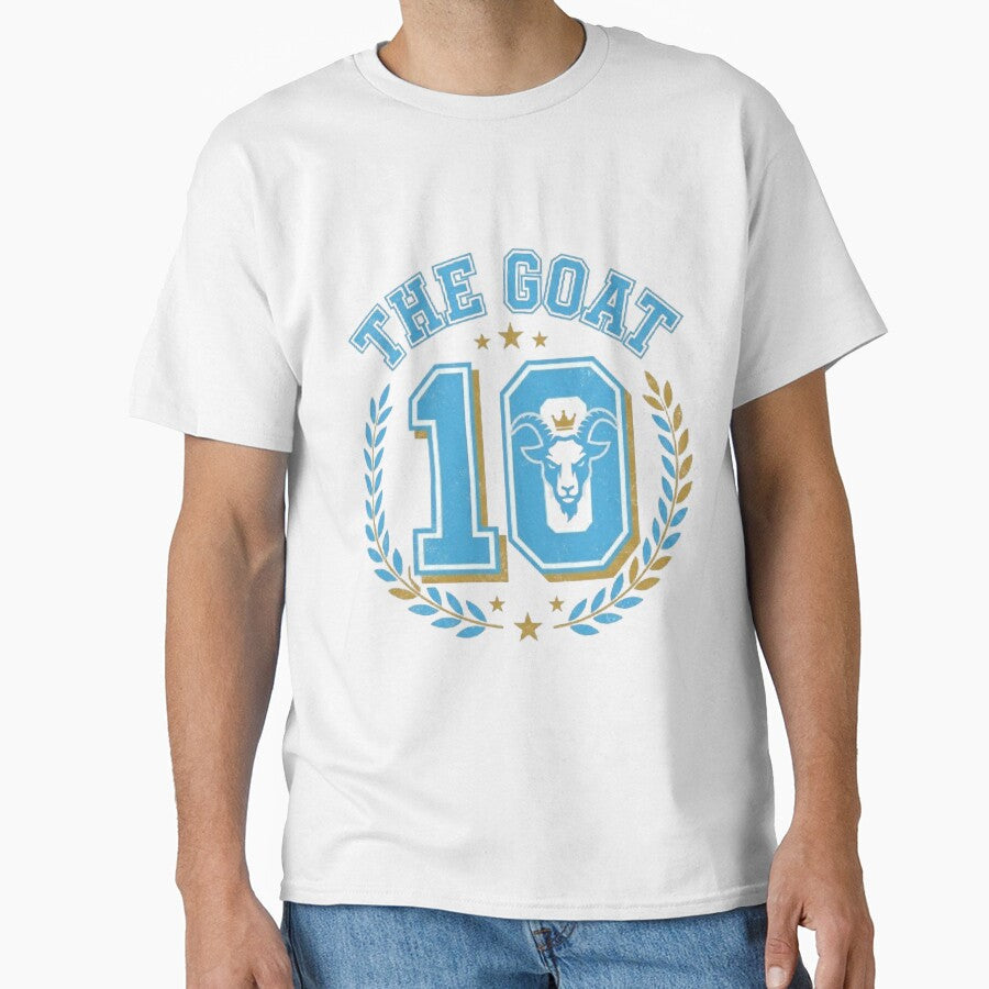 The Goat 10 - Vintage Argentina Soccer Retro Varsity by Harrak Housni Unisex T-shirt, Sweatshirt, Hoodie, Long Sleeve Tee - T-Shirt, Sweatshirt, Hoodie