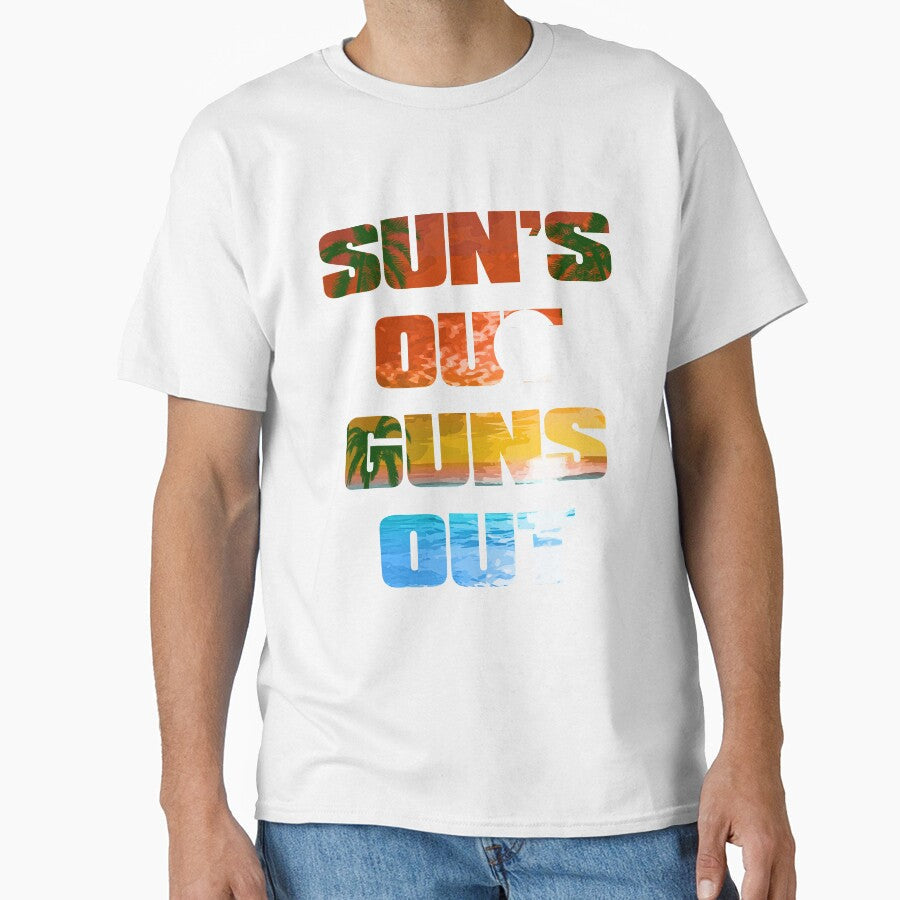 Sun's Out Guns Out T-Shirt by strippedTees Unisex T-shirt, Sweatshirt, Hoodie, Long Sleeve Tee - T-Shirt, Sweatshirt, Hoodie