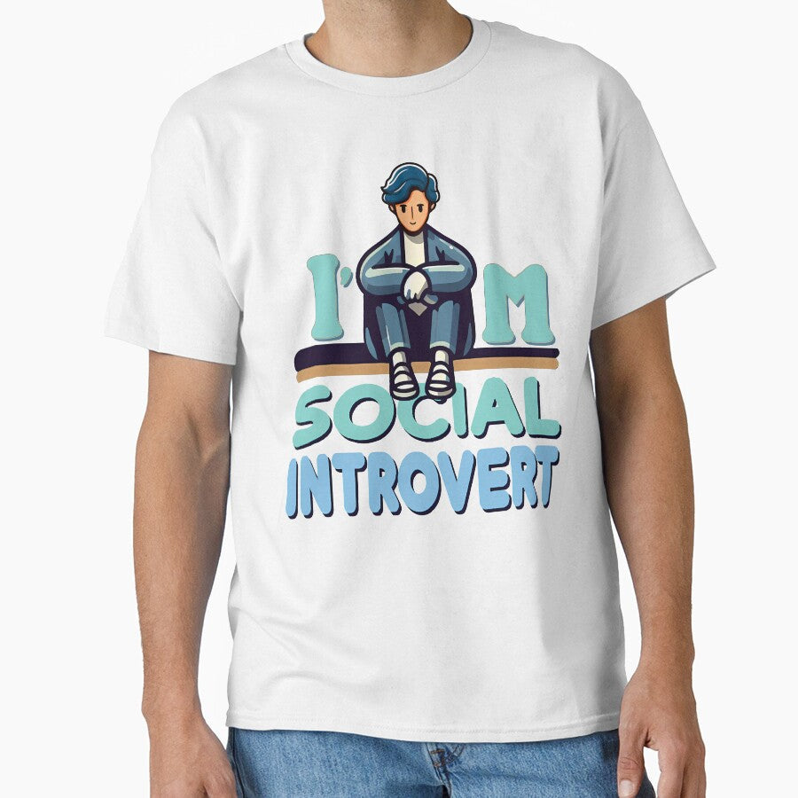 I'm Social Introvert, typography by maxmaj Unisex T-shirt, Sweatshirt, Hoodie, Long Sleeve Tee - T-Shirt, Sweatshirt, Hoodie