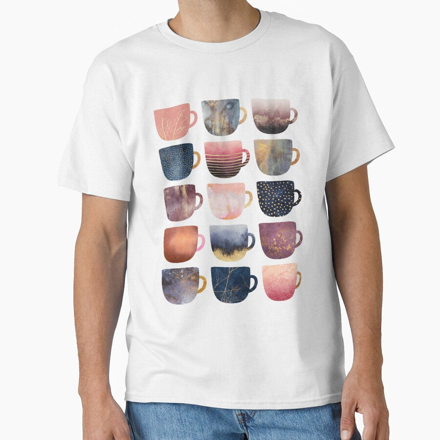 Pretty Coffee Cups 2 by Elisabeth Fredriksson Unisex T-shirt, Sweatshirt, Hoodie, Long Sleeve Tee - T-Shirt, Sweatshirt, Hoodie
